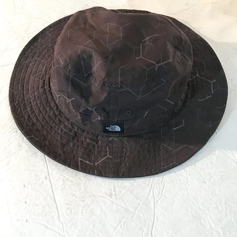 The North Face Youth Junior Boys Bucket Hat Black Gray Geometric Cube Cap